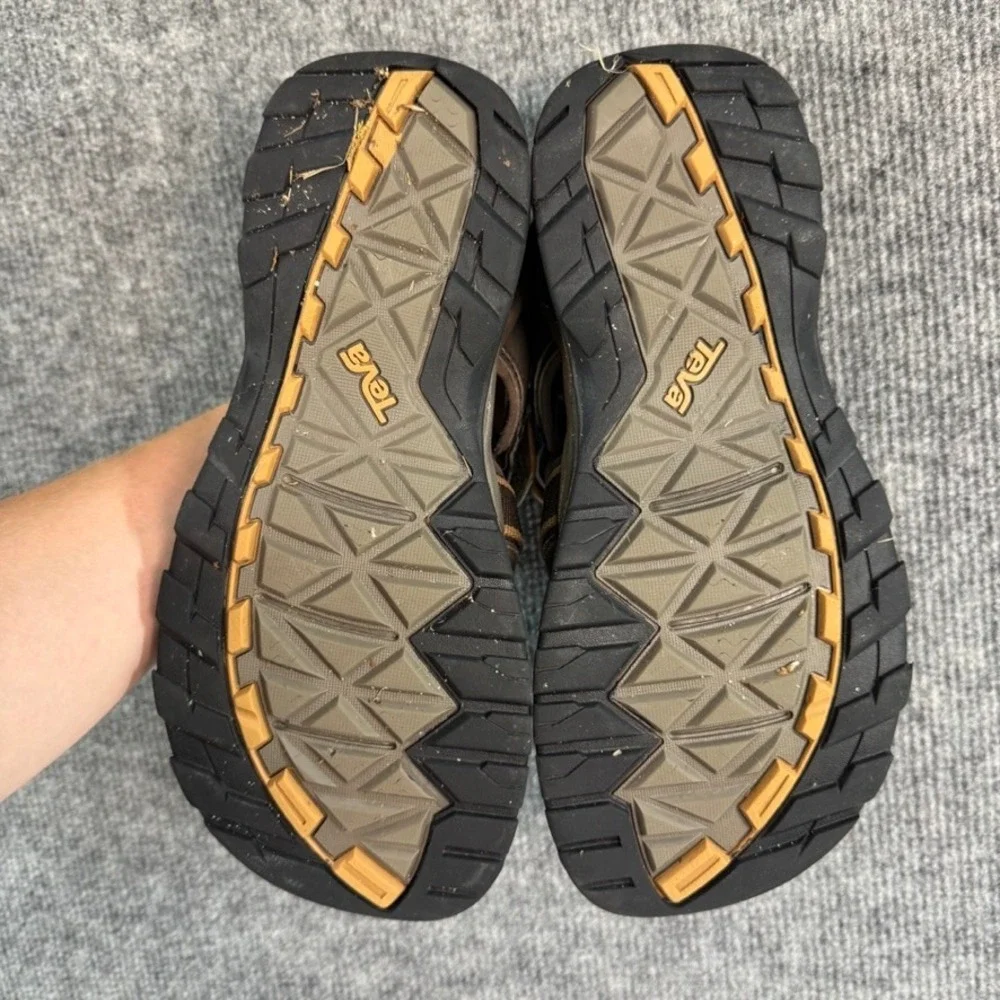 Teva Tanza Mens Closed Toe Hiking Sandals Olive Green Tan Water Shoes Size 8.5